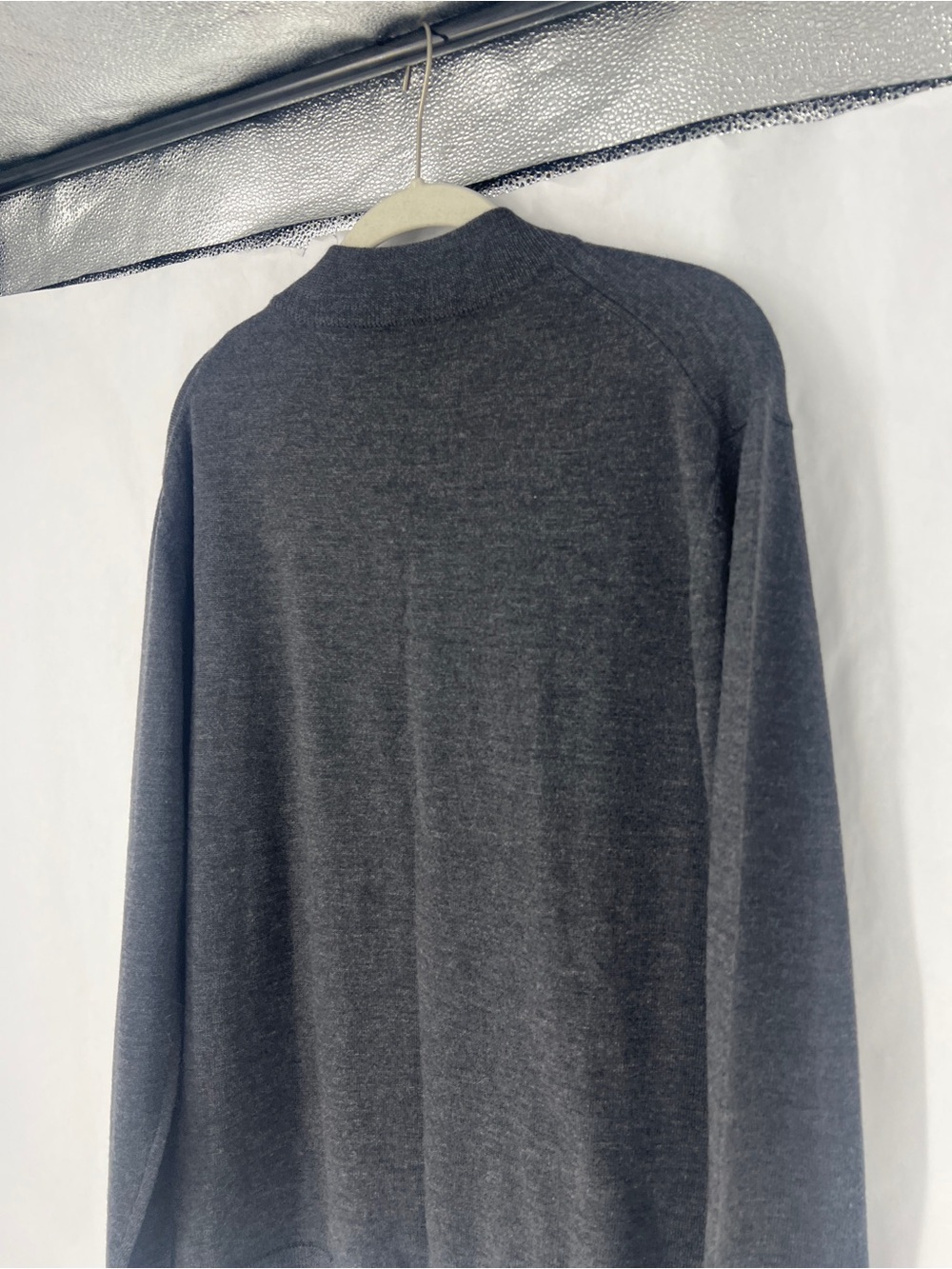 Parisian Works Men's Dark Charcoal 100% Fine Merino Wool Sweater - Picture 8 of 10